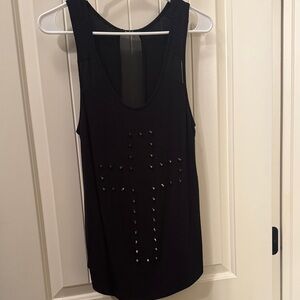 Papaya Black Studded Tank Top